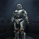 A spartan wears the Willow Tea armor coating in Halo Infinite.